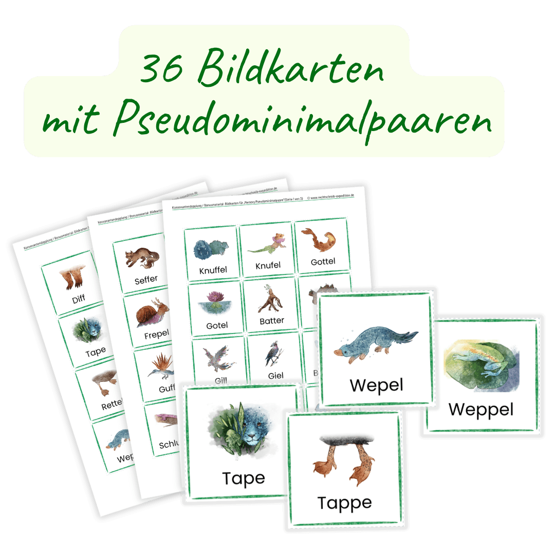 Mockup Material-Paket Pseudowörter - Memory