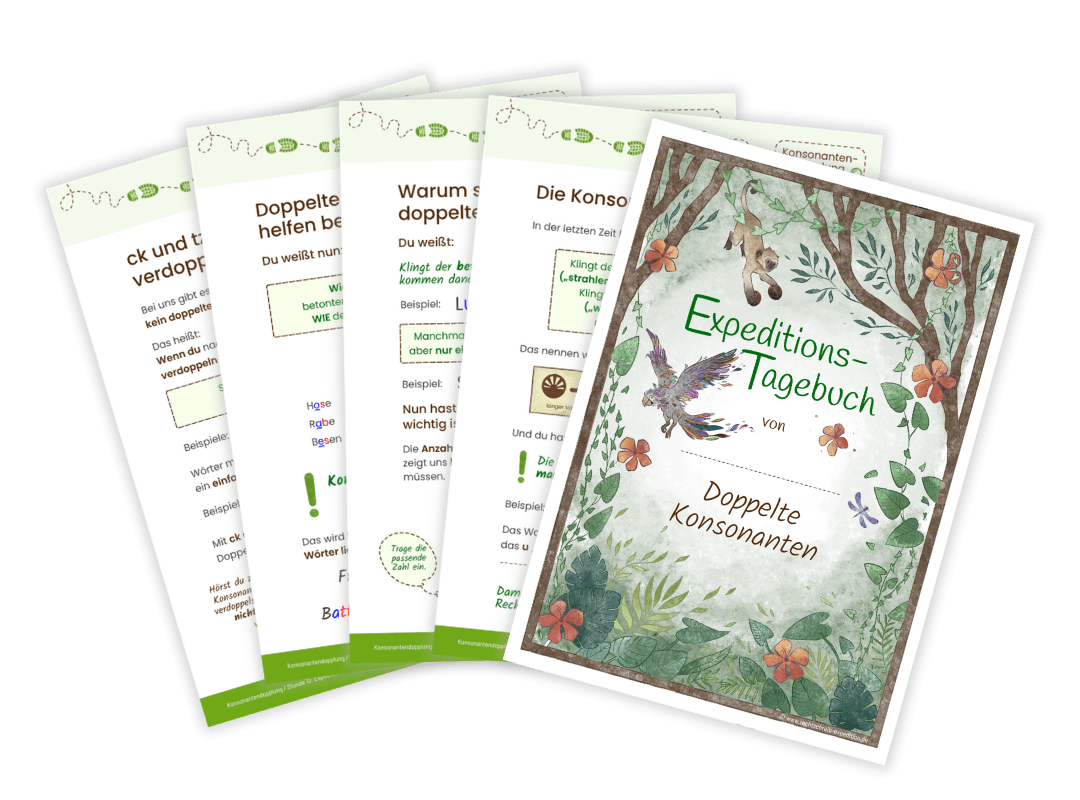 Mockup Konsonantendopplung Expeditions-Tagebuch