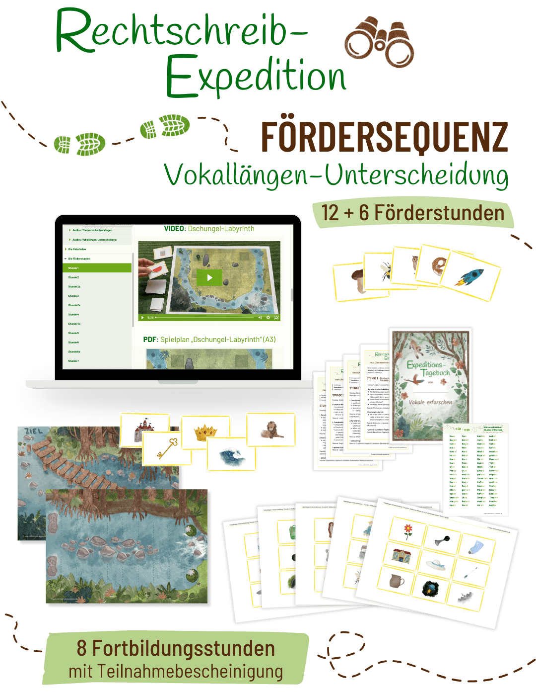 Bild Inhalte Förderpaket kurze und lange Vokale unterscheiden